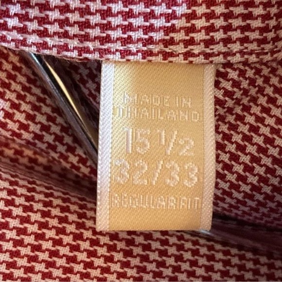 Michael Michael Kors houndstooth button down shirt men's sz 15.5 red long sleeve - Picture 6 of 7